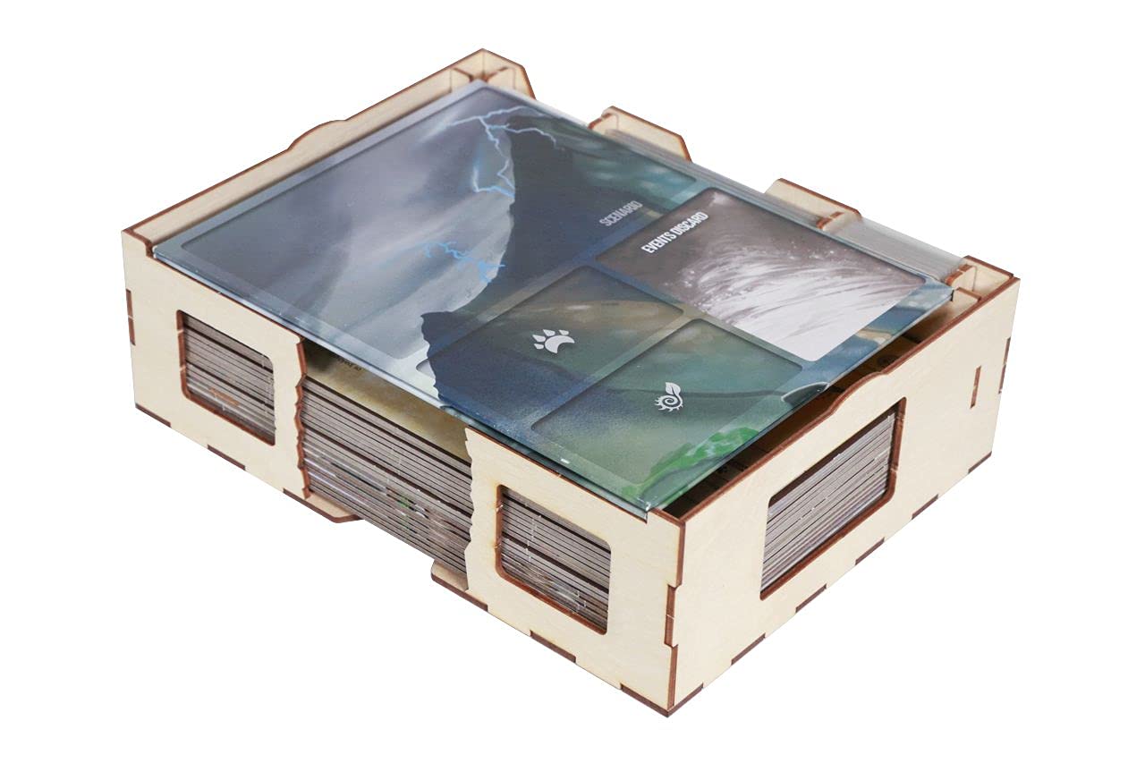The Broken Token Game Organizer Compatible With Spirit Island - Wooden Game Organizing Box With Multiple Trays
