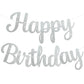 Beishida Silver Happy Birthday Banner - No Diy,10Feet,Pre-Strung-Glitter Happy Birthday Sign, Happy Birthday Garland,Happy Birth