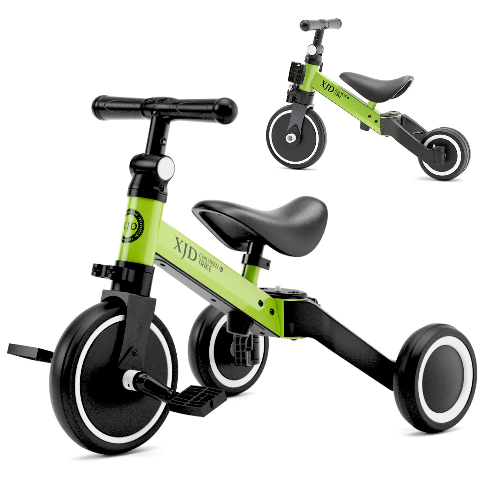 XJD 5 in 1 Kids Tricycles for 10 Month to 4 Years Old Kids Trike Toddler Bike Boys Girls Trikes for Toddler Tricycles Baby Bike 