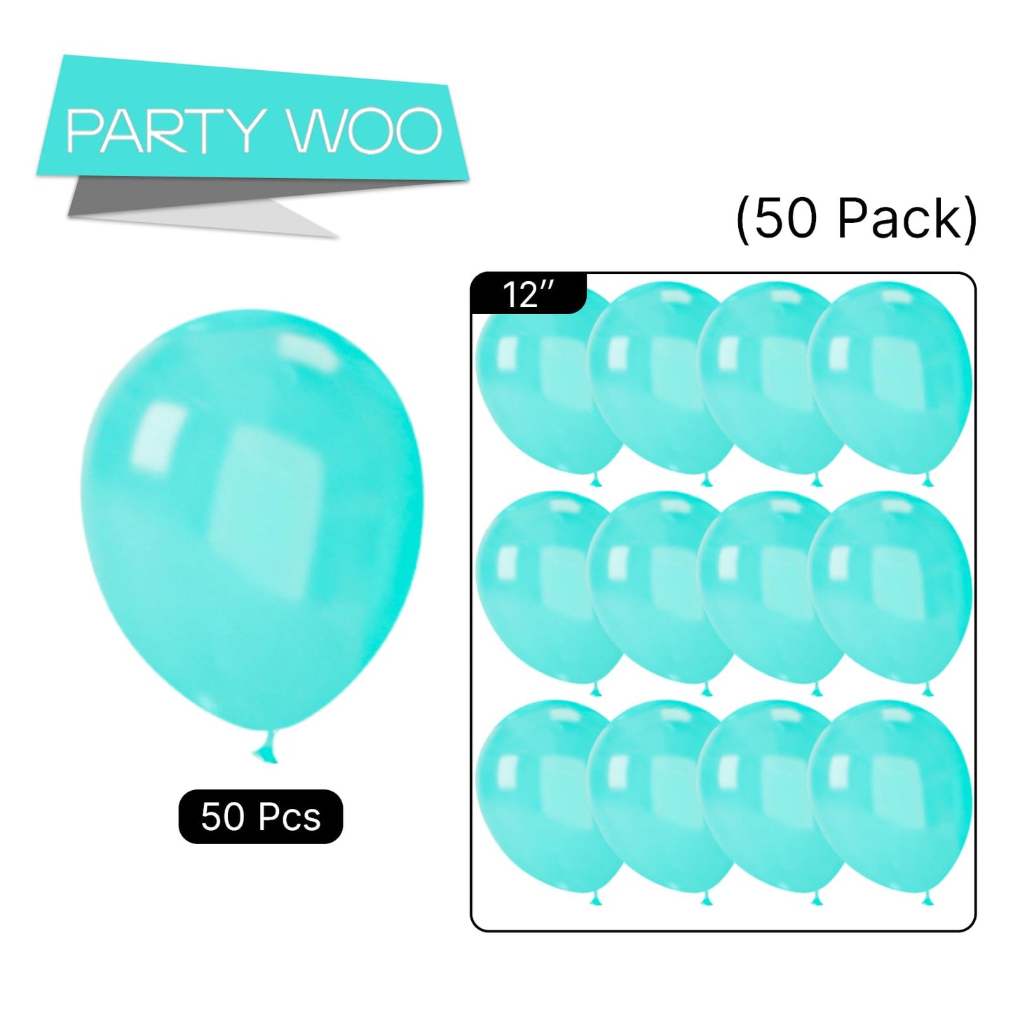 Partywoo Pearl Teal Balloons, 50 Pcs 12 Inch Teal Balloons, Teal Blue Balloons For Balloon Garland Or Balloon Arch As Party Decorations, Birthday Decorations, Baby Shower Decorations, Teal-Z13