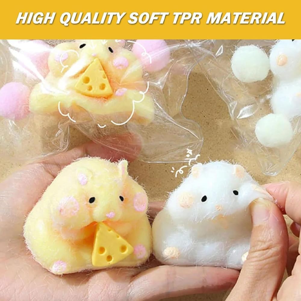 2 Pack Taba Toys for Kids, Taba Hamster Quiet Fidget Toys, Kawaii Stress Relief PVC Sensory Toys Gifts for Kids Teenager