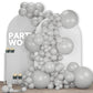 Partywoo Pastel Gray Balloons, 142 Pcs Pale Gray Balloons Different Sizes Pack Of 18 Inch 12 Inch 10 Inch 5 Inch Gray Balloons For Balloon Garland Balloon Arch As Birthday Party Decorations, Gray-Y76