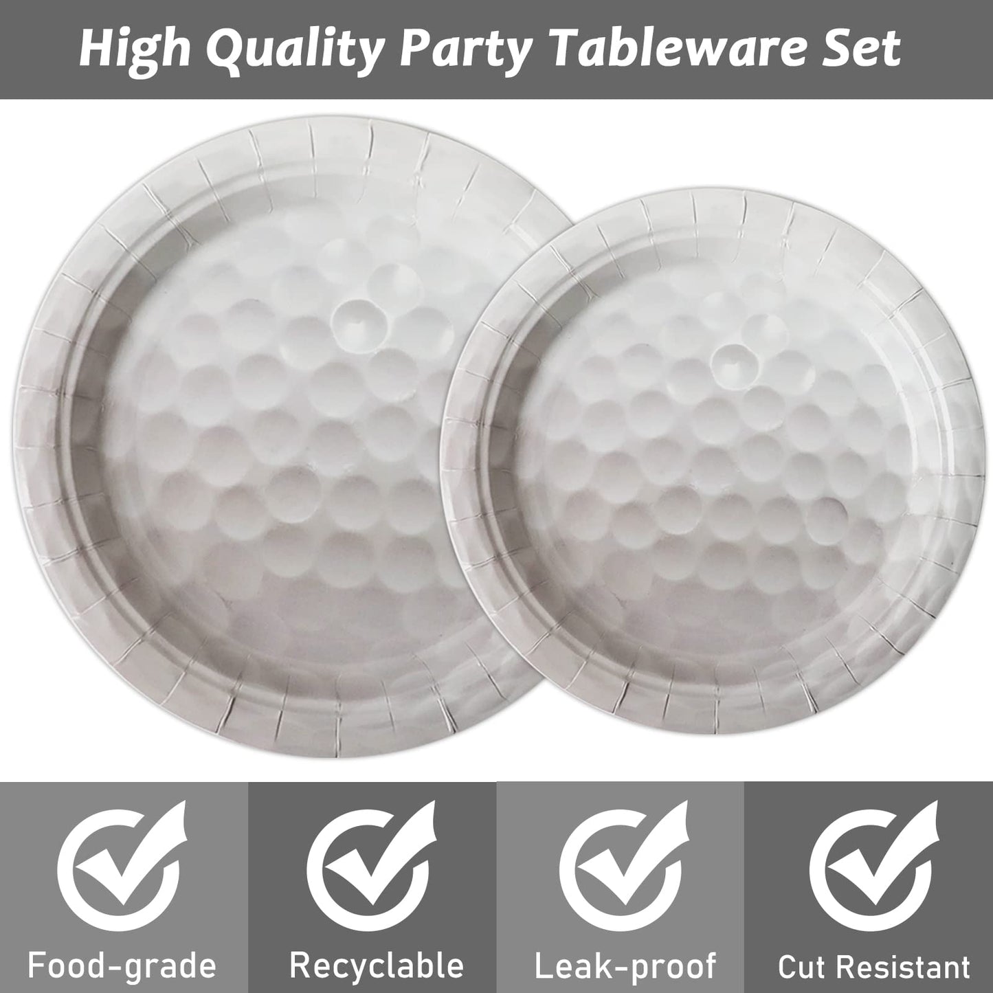 Gisgfim 48 Pcs Golf Birthday Plates Supplies Paper Golf Party Decorations Sports Theme Dessert Dinner Plates Disposable Golf Par