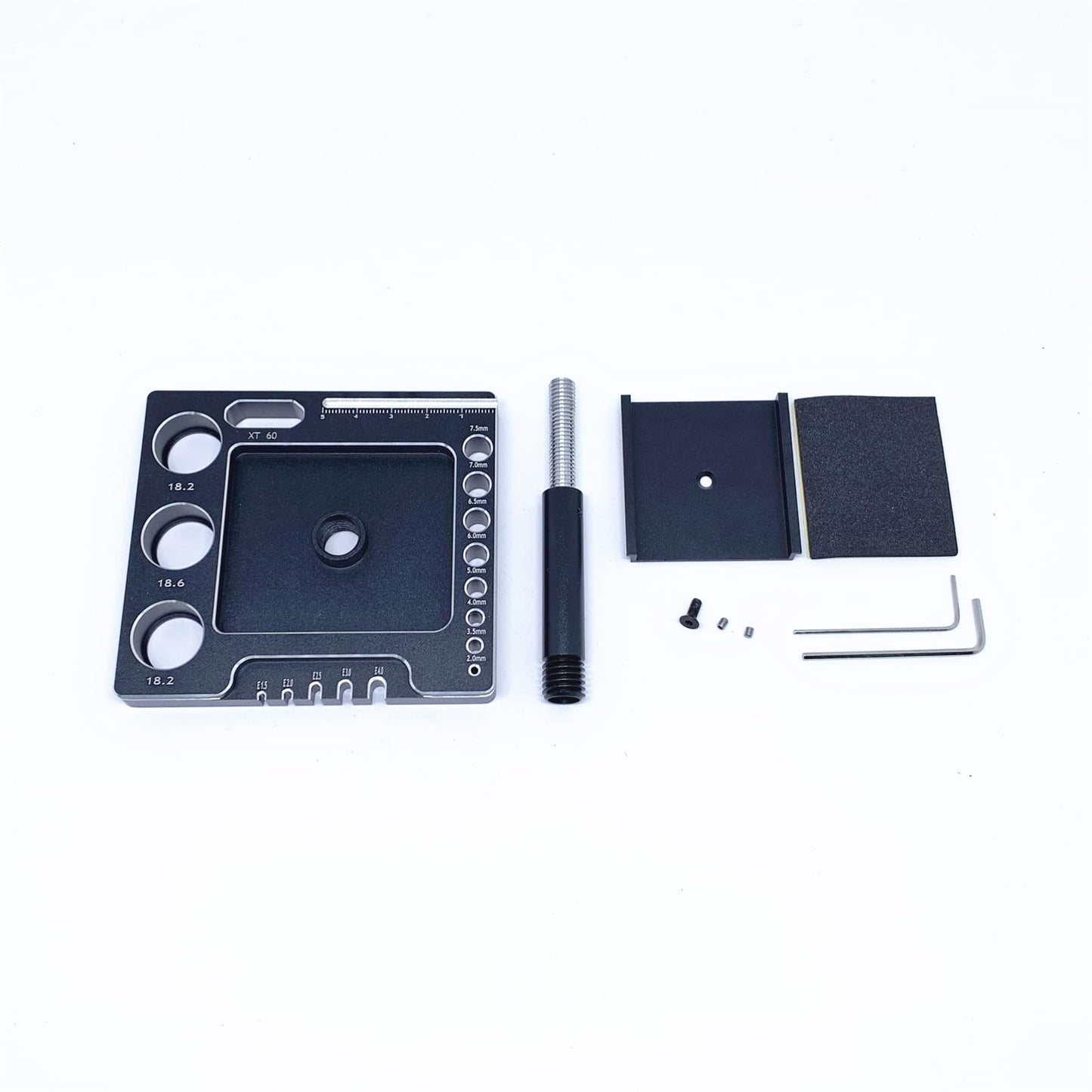 KingVal Metal RC Car Work Stand Repair Workstation Platform Compatible with TRX4M SCX24 FCX24 1/18 1/24 RC Mini Crawler Car (Bla