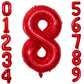 Goer 2 Pcs 42 Inch Red Foil Balloons Number 8,Huge Number Balloons For 8Th 88Th Birthday Party Supplies Anniversary Decorations