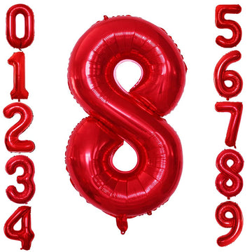 Goer 2 Pcs 42 Inch Red Foil Balloons Number 8,Huge Number Balloons For 8Th 88Th Birthday Party Supplies Anniversary Decorations