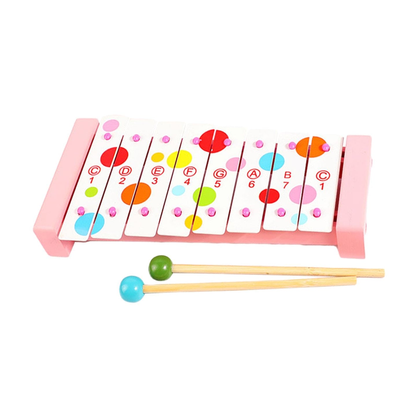 Elbme Musical Toy Educational With 2 Mallets Percussion Xylophone Toy For Beginner Pink 24X11X4Cm