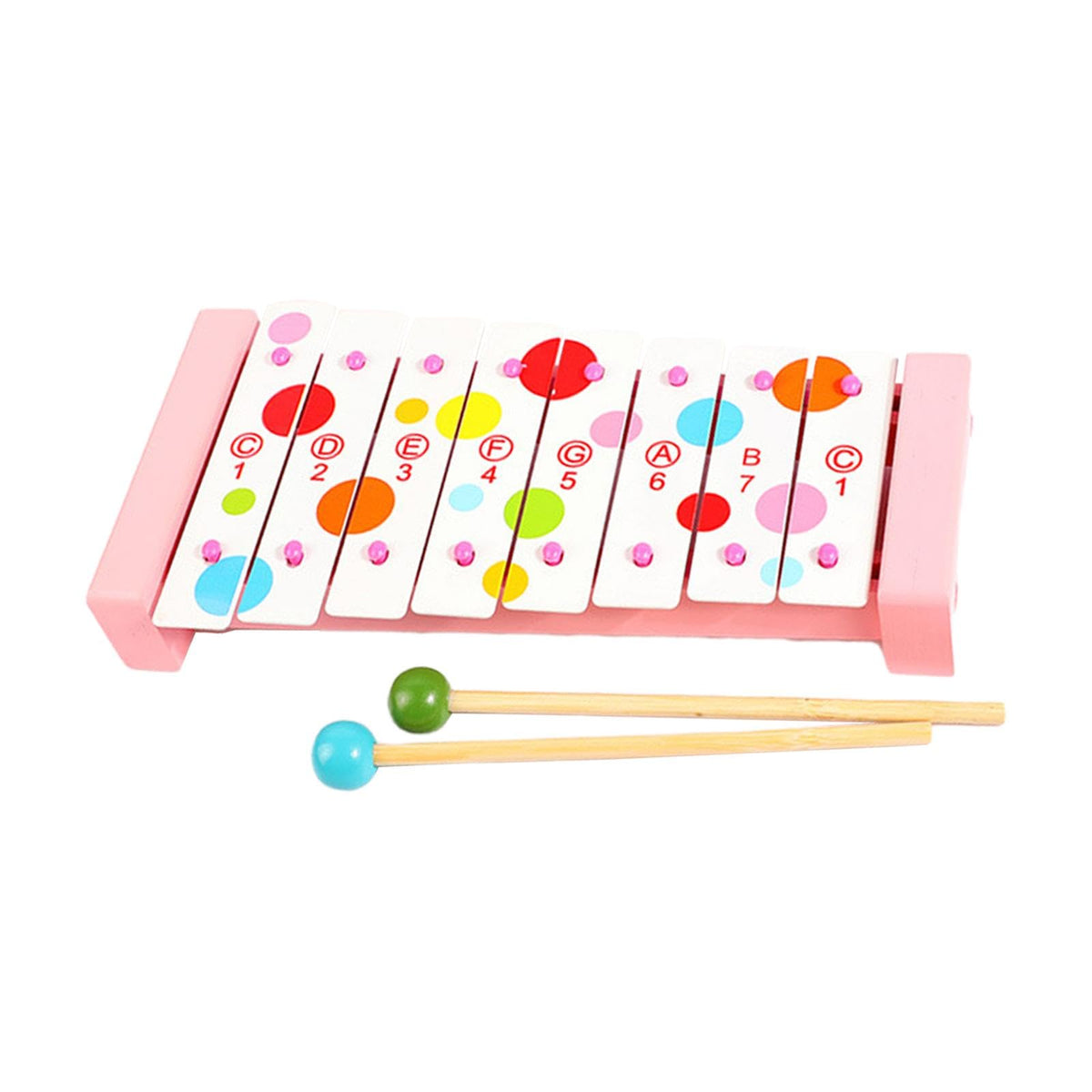 Elbme Musical Toy Educational With 2 Mallets Percussion Xylophone Toy For Beginner Pink 24X11X4Cm