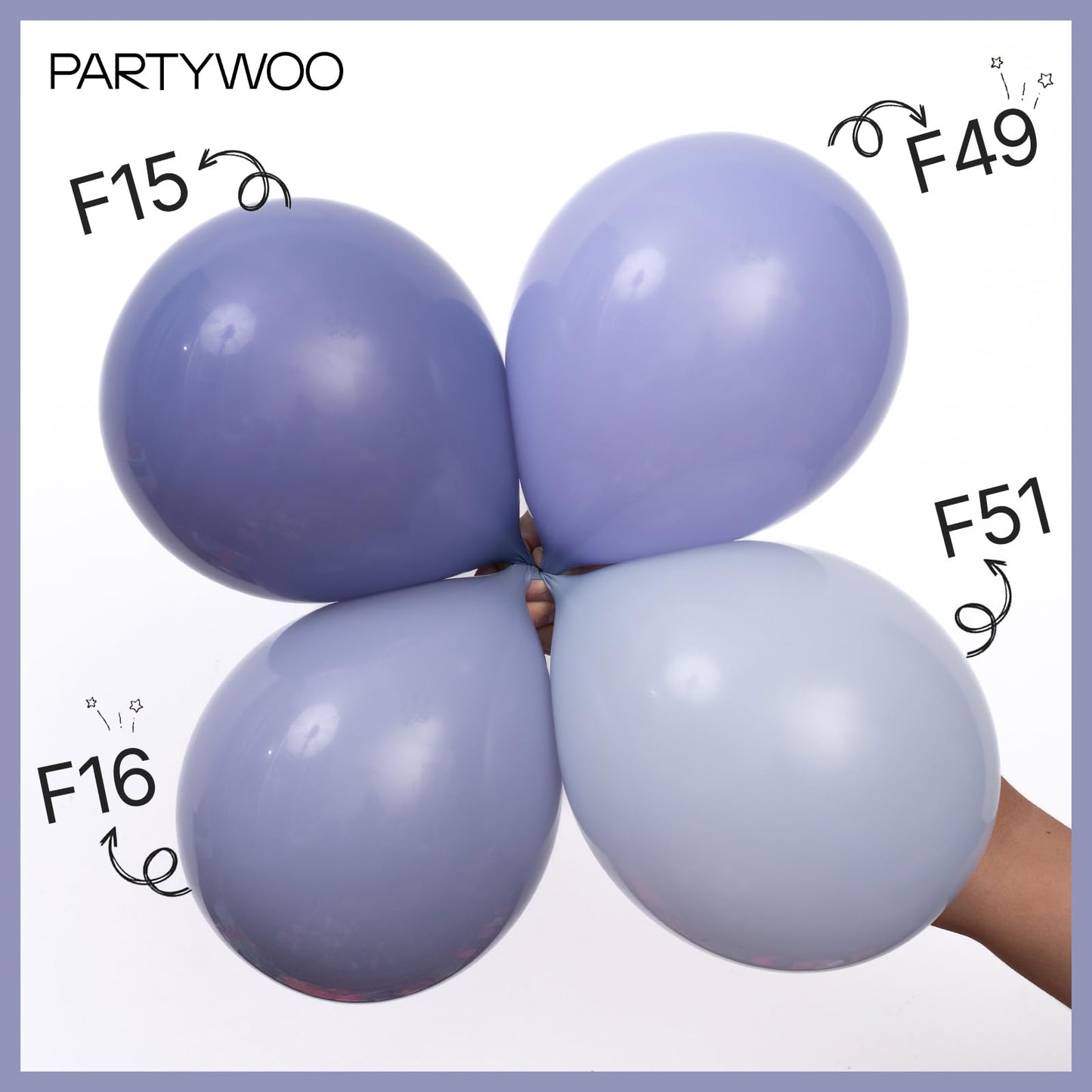 Partywoo Dusty Blue Balloons, 85 Pcs Purplish Boho Blue Balloons Different Sizes Pack Of 18 Inch 12 Inch 10 Inch 5 Inch Slate Blue Balloons For Balloon Garland Arch As Party Decorations, Blue-F16