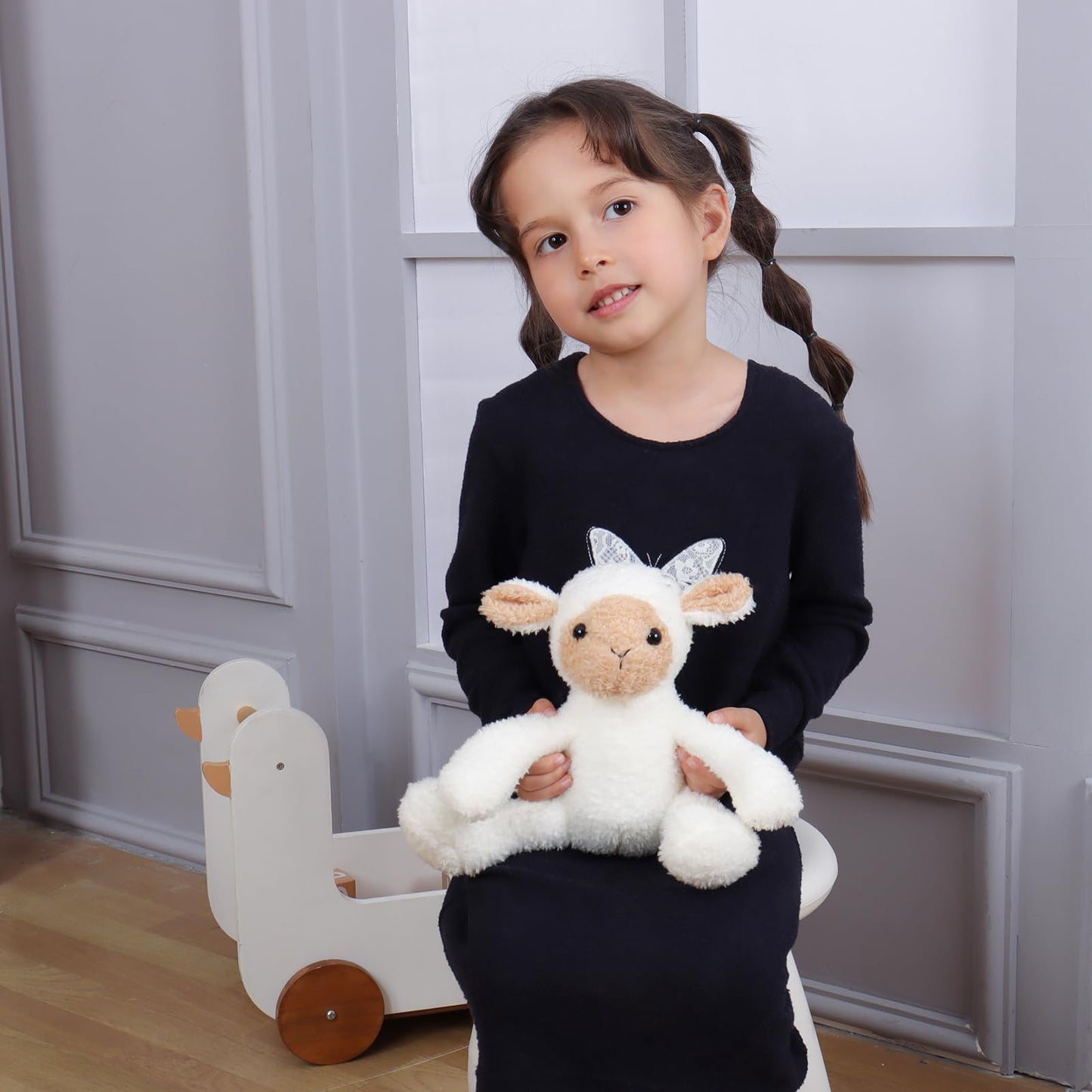 Apricot Lamb Toys Plush Velvet Lamb Sheep Stuffed Animal Soft Cuddly Perfect for Child (Velvet Lamb,8 Inches)
