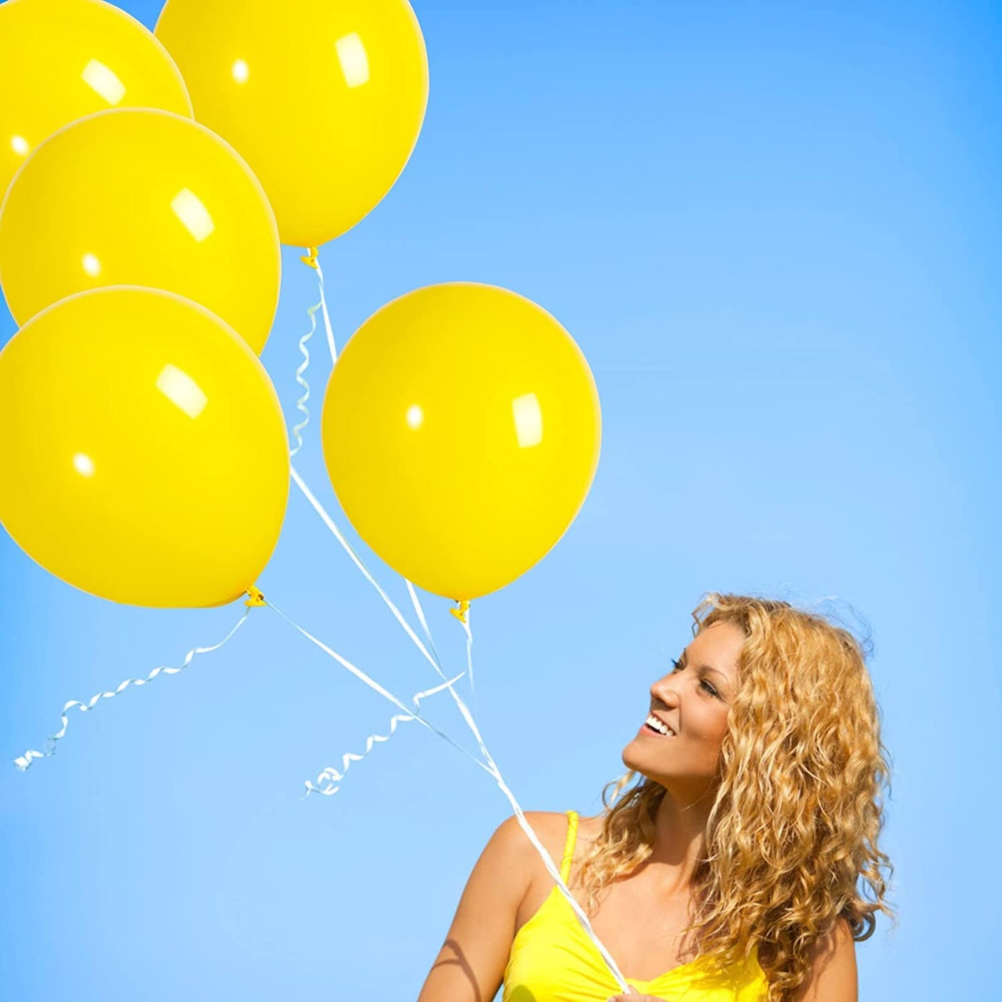 Yellow Balloons,12 Inches Yellow Balloons,100Pcs Latex Balloons For Birthday Wedding Party Baby Shower Decoration Engagement Par