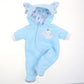 JC Toys Berenguer Boutique Baby Doll Outfit Blue Elephant Hooded Onesie 14"-16" Dolls Ages 2+ Fabric CLO30040F