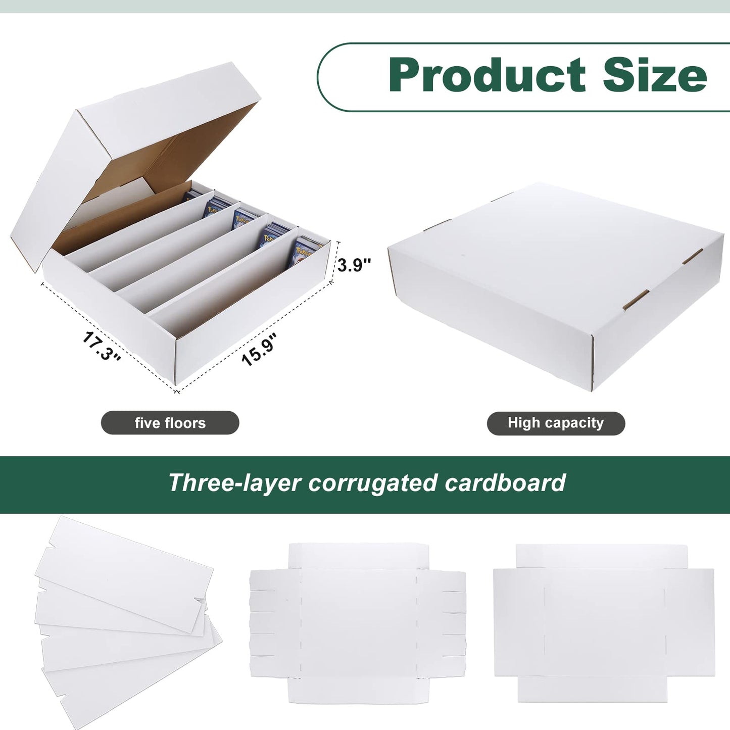 Yexiya 6 Pcs 5000 Count Card Storage Box For Trading And Gaming Cards Card Holders Collector Box Trading Card Organizer For Trad