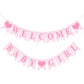 Hahafelt 1 Pcs Pink Gingham Welcome Baby Girl Banner for Baby Shower Party Decorations Pink Pre Strung Its a Girl Gender Reveal
