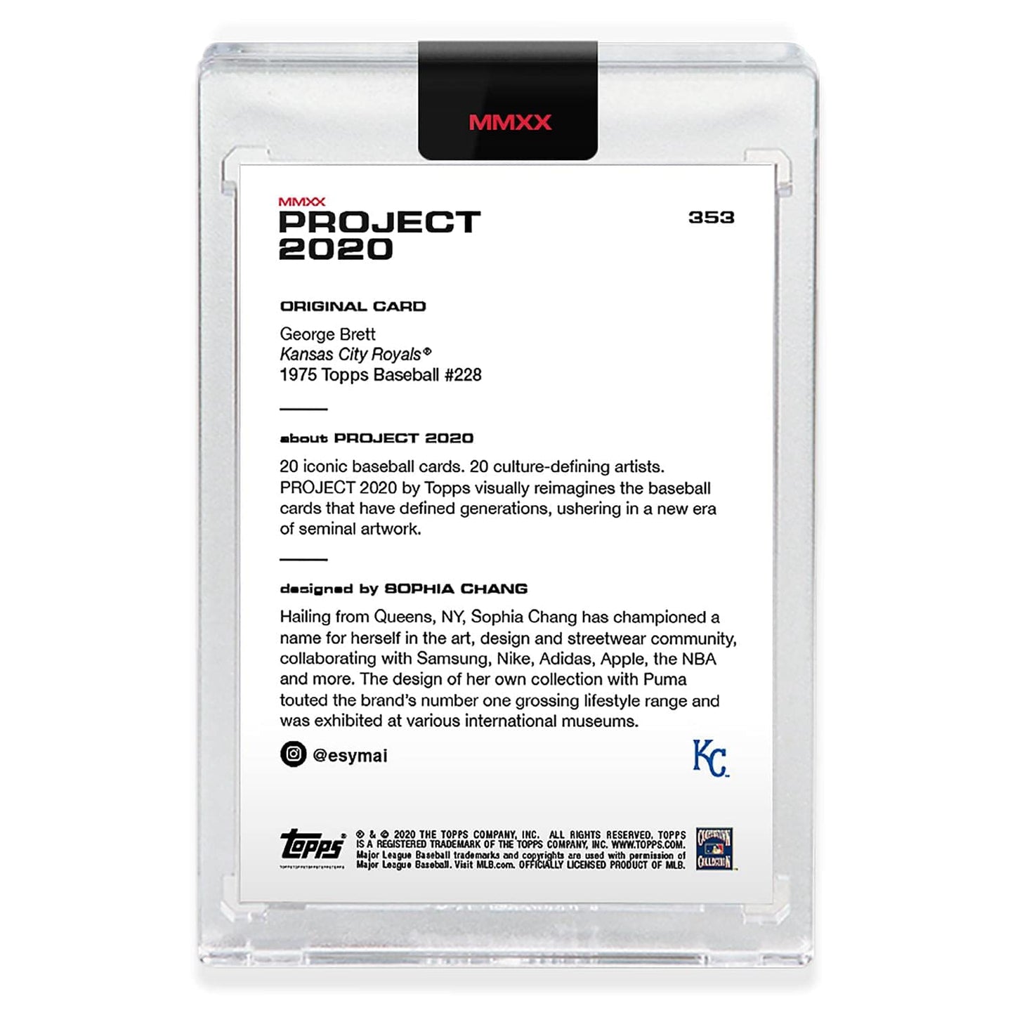 Topps Project 2020 Card 353-1975 George Brett by Sophia Chang
