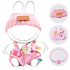17cm Doll Clothes Set (no Doll) - enhanced Fashion Dresses with Accessories  3 Piece Set(Hat+Jumpsuit+Small Camera)  Cute Clothes for Dress up Unique Style (Pink)