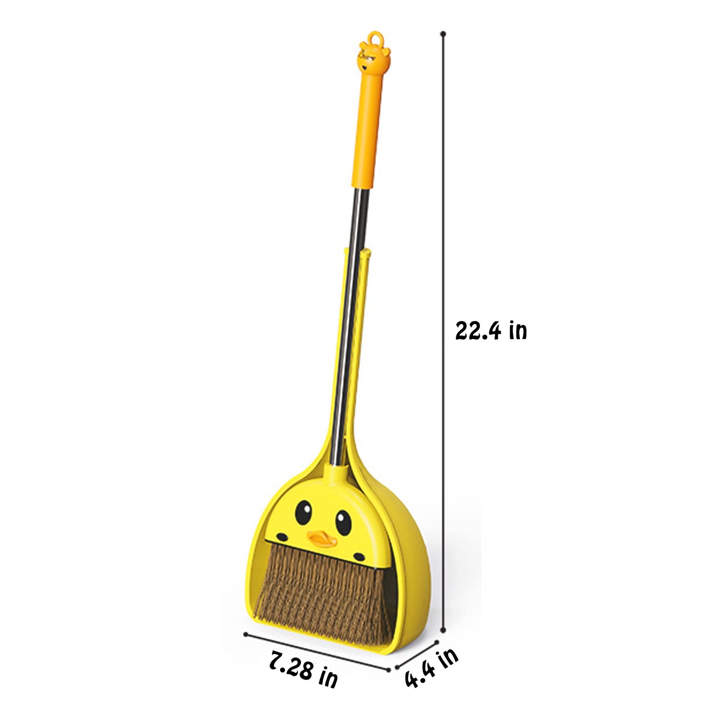 Vipamz Mini Broom And Dustpan Set For Kids - Cute Yellow Duck For Girls & Boys - Toddler Broom Set For Household Cleaning And Pr