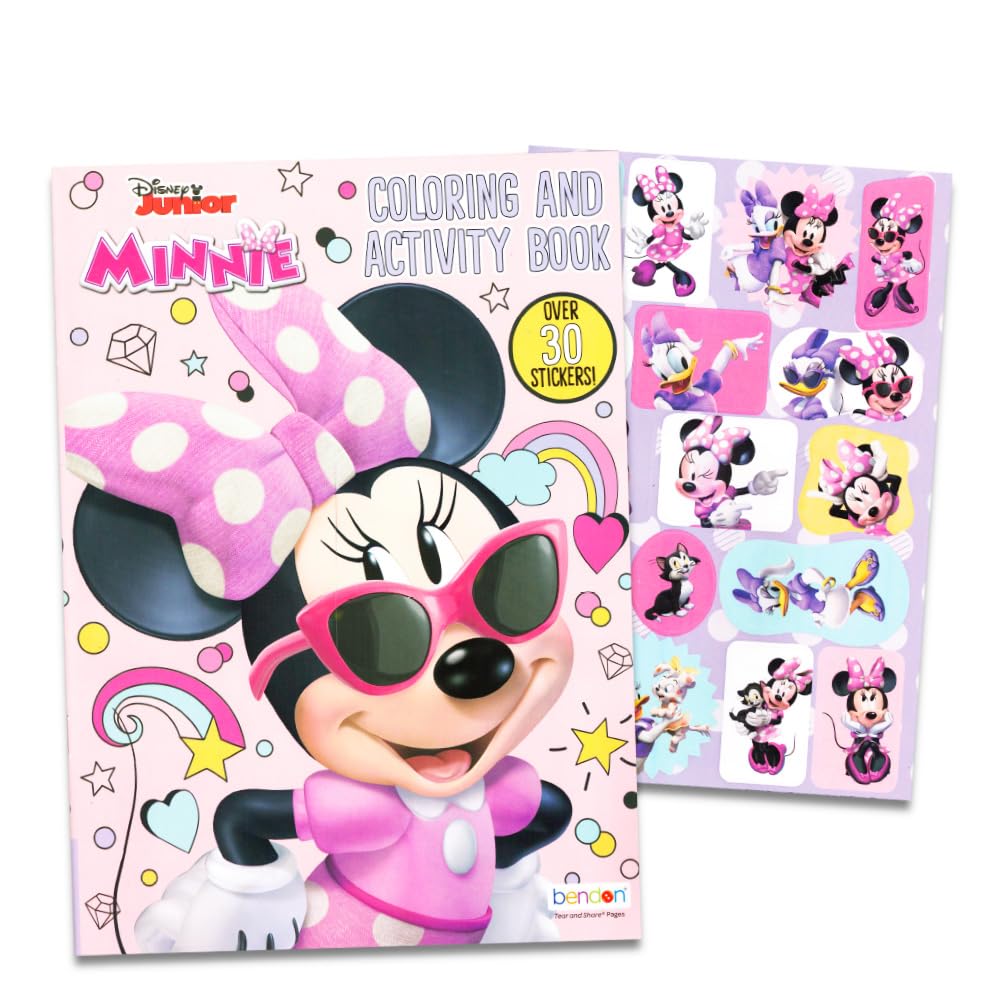 Disney Minnie Mouse Coloring Book Bundle -- 3 Pack Coloring Books with Stickers (Minnie Mouse Party Supplies Pack)