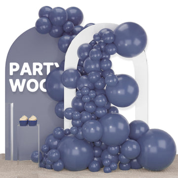 Partywoo Dusky Blue Balloons, 138 Pcs Dusty Blue Balloons, Blue Balloons Different Sizes Pack Of 18 Inch 12 Inch 10 Inch 5 Inch Dark Blue Balloons, Navy Blue For Party Decorations, Blue-Dusky Blue-F15