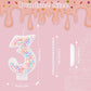 Birthday Candles, 0-9 Number Macaron Cake Candles Glitter Cake Topper Decorations for Wedding Anniversary Birthday Party (3)