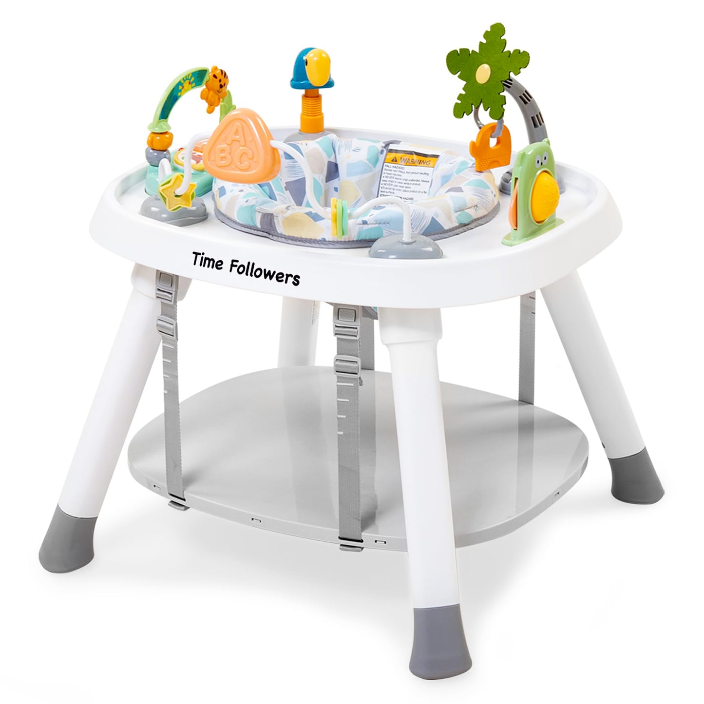 Time Followers 4-in-1 Baby Activity Center | 3 Stage Grow Stationary Standing Toddler Play Table | Tummy Time,Exersaucer, Jumper