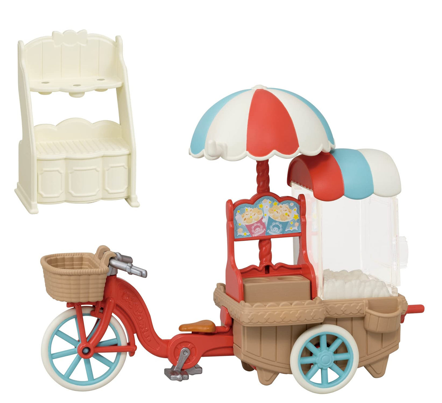 Calico Critters Popcorn Trike Playset with Figure & Accessories, Multicolor, Model CC2026, Fun Dollhouse Toy for Kids