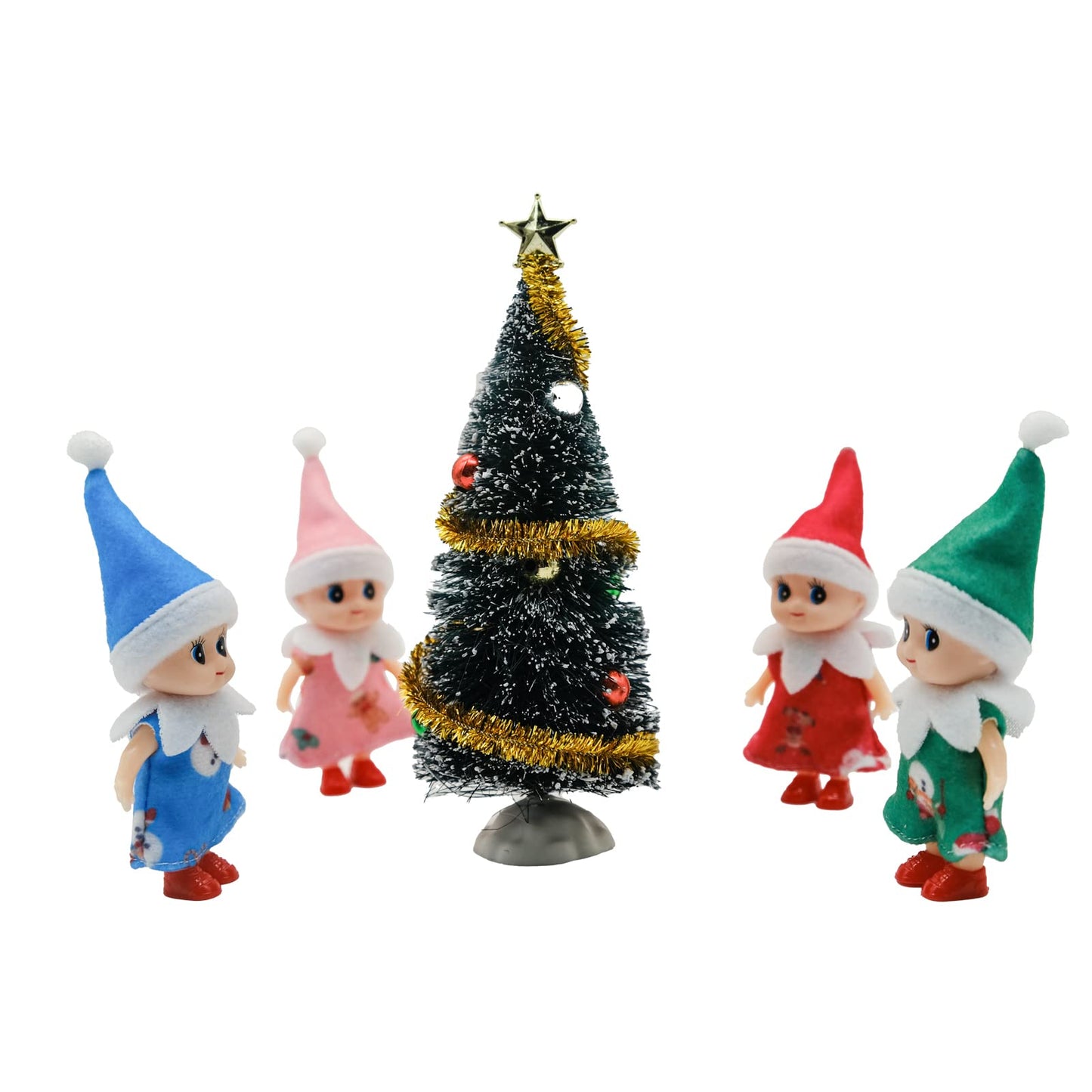 Lovelfstory Elf Accessories Baby, Tiny Christmas Elf Girl And Boy Baby Doll For Xmas Gift (Xmas Blue)