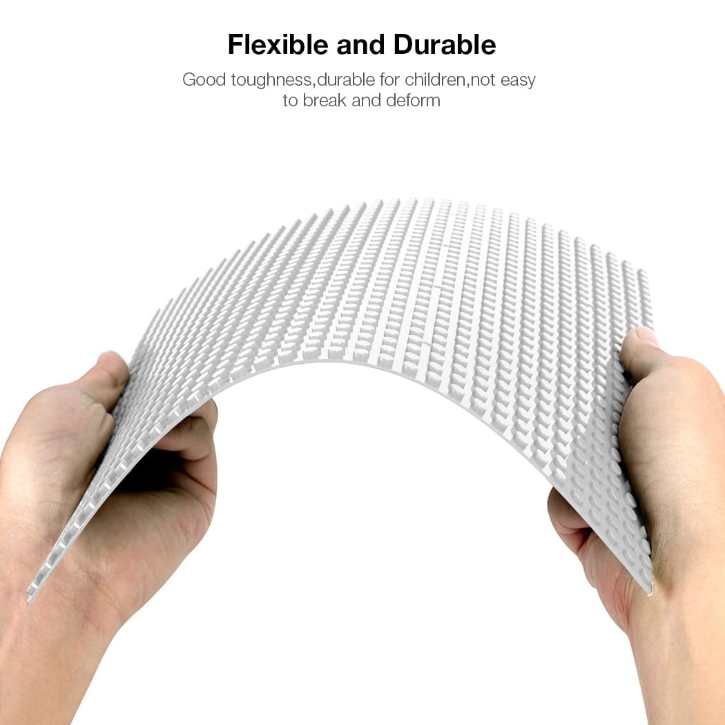 Unirolic 8 Pack Classic Baseplates 10' X 10' Sturdiness Building Platforms -100% Compatible With All Major Brands Building Bricks, Suitable For Kids And Adults As A Gift -White
