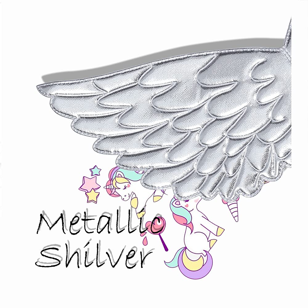 Fairywand Silver Unicorn Wings For Kids Princess Costume Accessories Birthday Halloween Party-Toddler