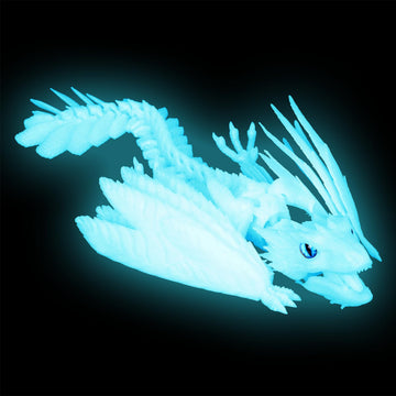 SHUWND 3D Printed Feathered Wyvern Dragon With Wings - Full Articulated Crystal Flying, Realistic Large Pet, Flexible Shoulder S