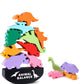 Shinetoy Animal Balance Wooden Stacking Game For Kids | Dinosaur Themed Educational Toy With Colorful Balance Blocks | Ages 3+