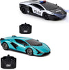 CMJ RC Cars Twin Pack: Lamborghini Sian & Police RC Cars, Plastic, Model 124TPPCS, Perfect for Racing Fans