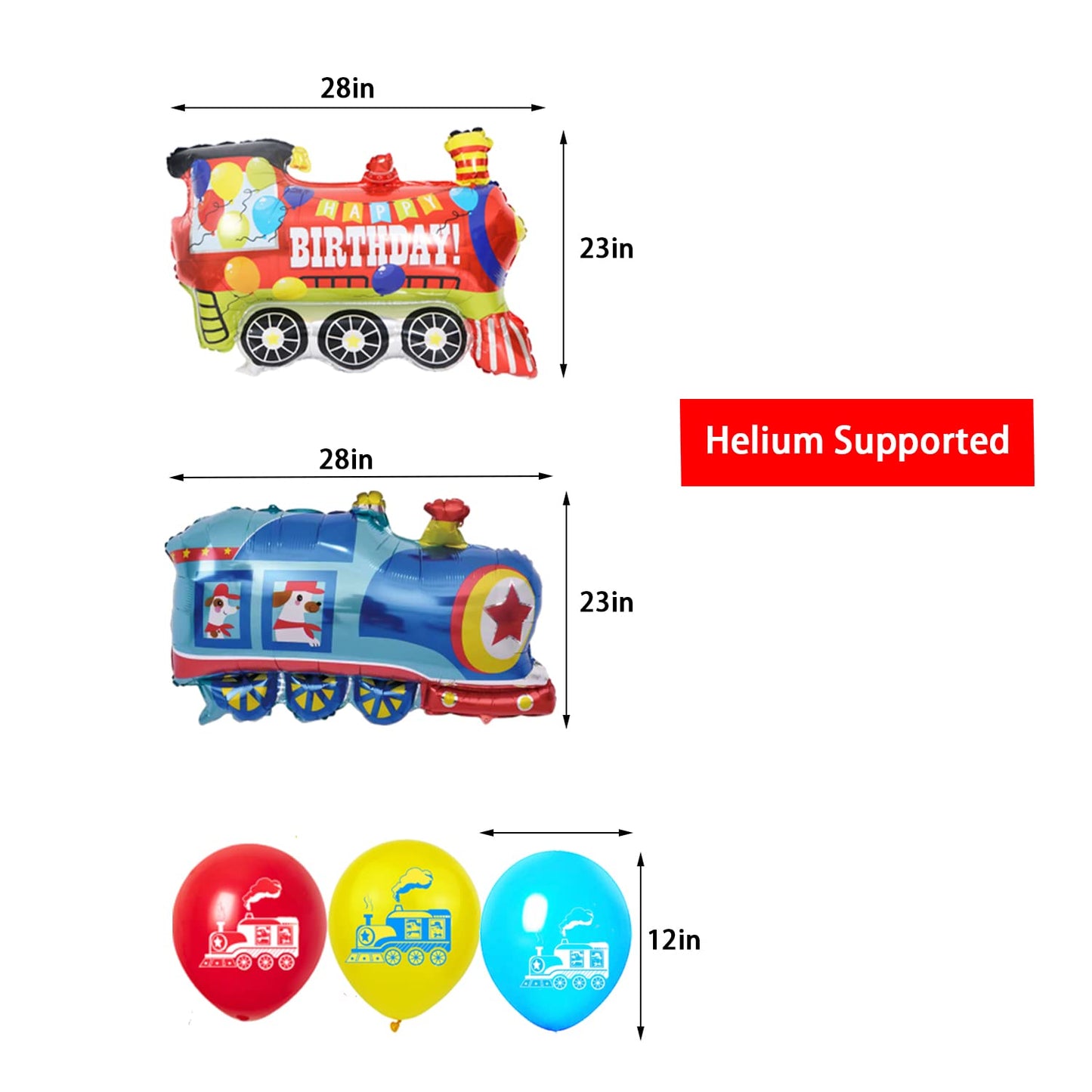 Train 4St Birthday Decorations Boys Train, 4 Years Old Birthday Party Supplies With Number 4 Foil Balloons Train Birthday Banner