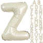 TONIFUL 40 Inch Large Cream White Letter Z Balloons Giant Alphabet Letter Balloons,Foil Mylar Big Balloons for 2026 Graduation B