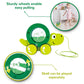 Hape Tito Pull Along | Wooden Turtle With Swirling Shell Pull Toddler Toy, Green