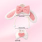 Doll Clothes Set, Puffy Bunny Outfit For 6.69In Standing & 5.91In Sitting With Pink Heart-Shaped Overalls And Long-Eared Hood Fo