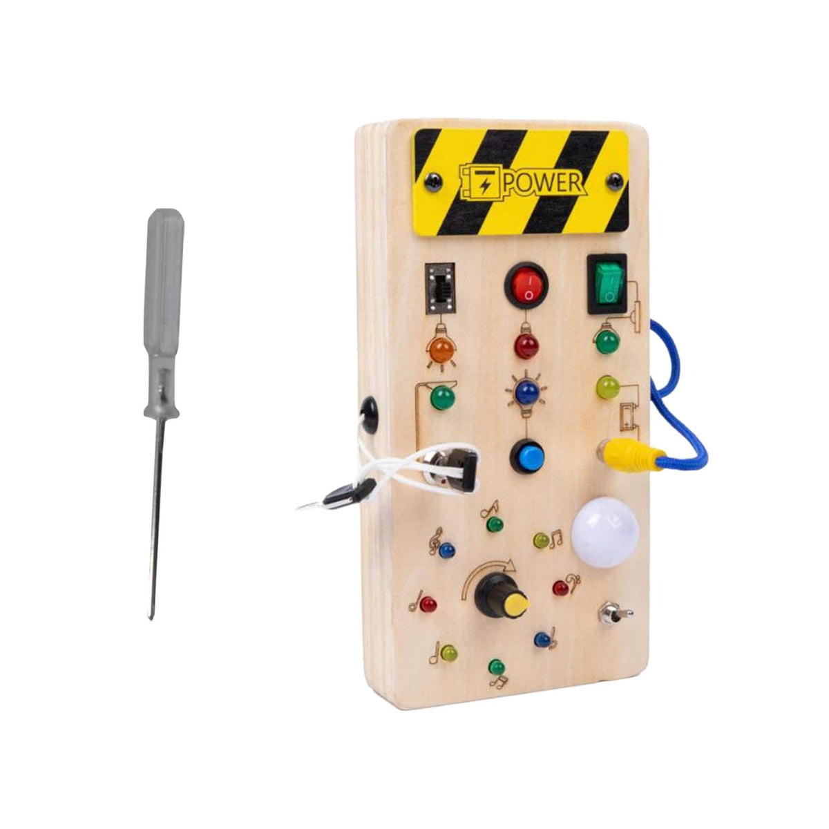 Enakshi (Label) Creations Lights Switch Busy Board Toys With Buttons Age 3 + Toddlers Fine Motor Skill