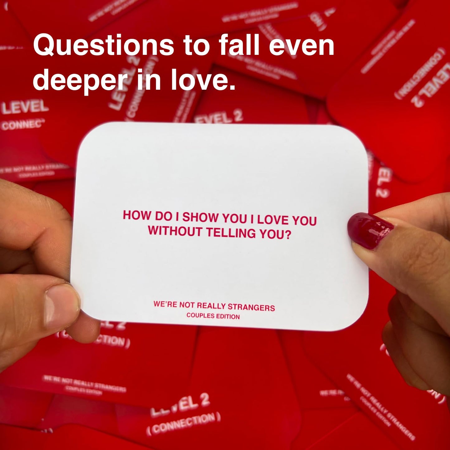 WE'RE NOT REALLY STRANGERS Couples Edition Card Game - 150 Questions, Fun Party Game for Adults, Red, Model WNRS-112