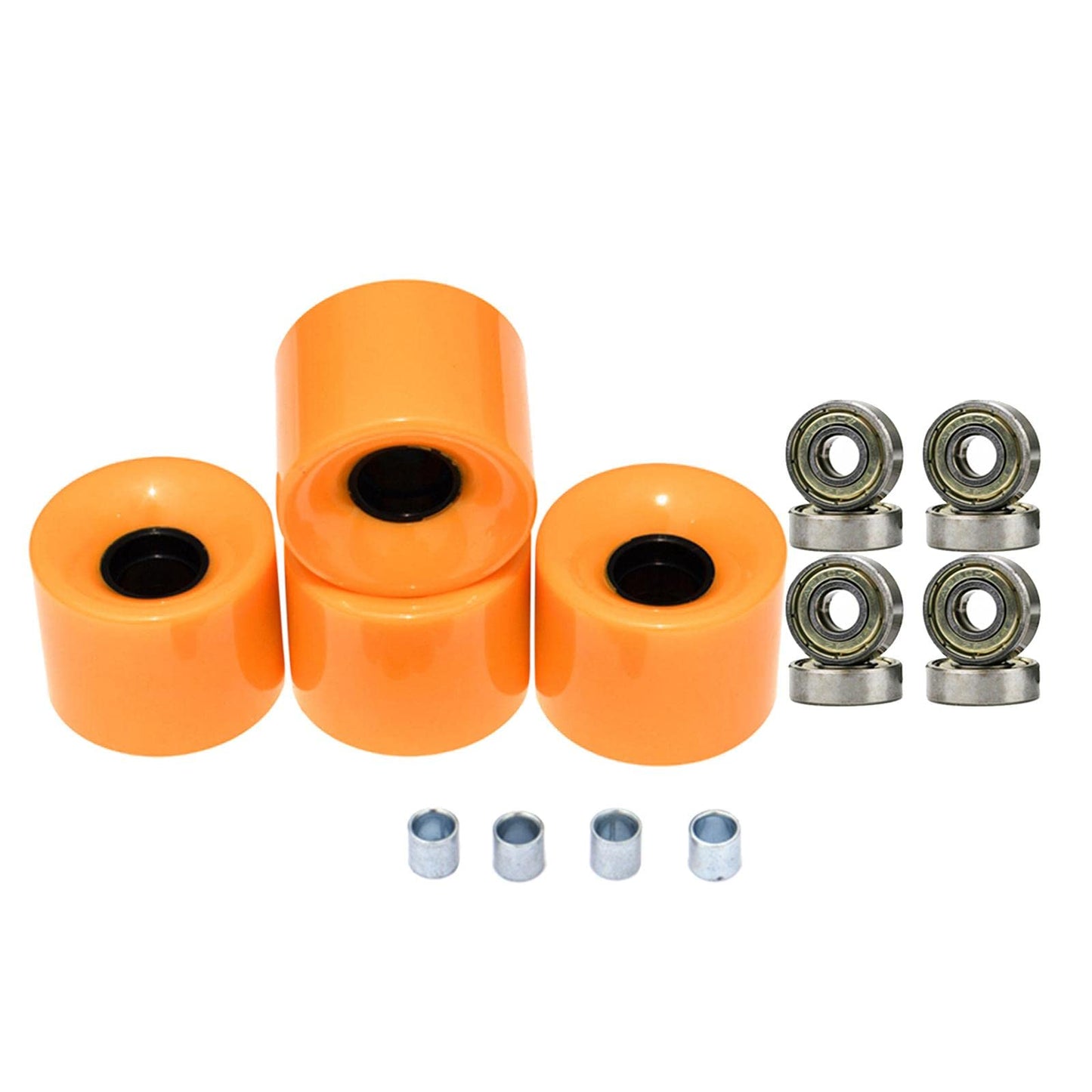 UJEAVETTE Skateboard Wheels with Bearings 60mm Wheels Set of 4 Orange Gold Cover