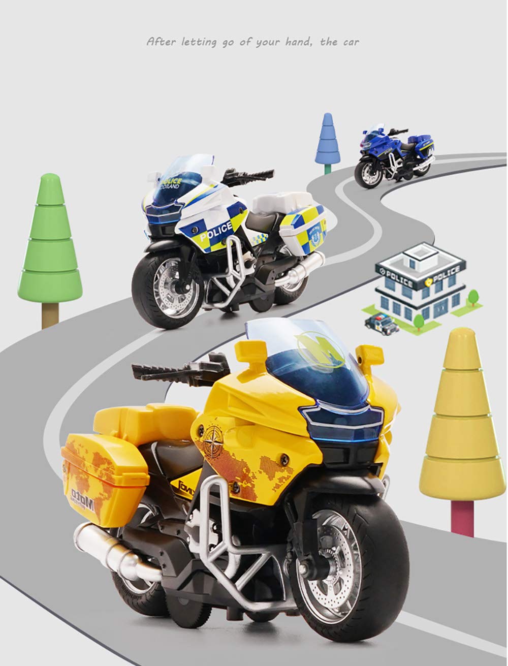 Die Cast Toy Motorcycle Model - Pull Back Vehicles With Sounds And Lights, Motorcycle Toys For Kids 3-9, For Youngsters Who Are
