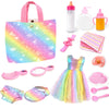 Zeizhubn 15 Pack Baby Doll Accessories, Feeding And Caring Set With Diaper Bag, Bottles, Dolls Diaper And Changing Mat, Baby Dol