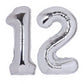40 Inch Number 12 Balloon Silver Jumbo Giant Big Large Number 21 Foil Mylar Silver Balloons 12Th Birthday Party Anniversary Deco