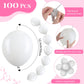 Meanplan 100 Pcs Link Balloon Linking Balloon Latex Linkable Balloons Connected Wedding Party Decoration(White,12 Inch)