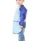 Plie Waterproof Kids Art Smocks 37 Colors (Age 1-10, S-XXL size), Blue Check (16-S)