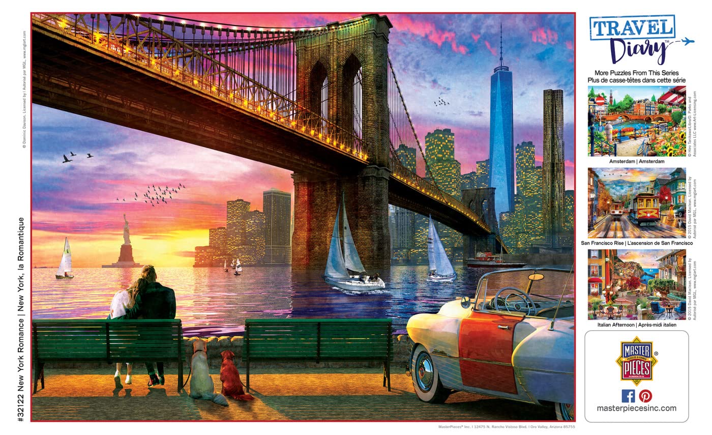 Masterpieces 550 Piece Jigsaw Puzzle For Adults, Family, Or Kids - New York Romance - 18''X24''