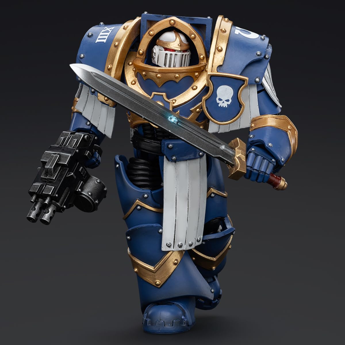 JOYTOY Warhammer 30K Action Figure - Ultramarines Cataphractii Terminator Squad Sergeant, Model JT6953, PVC, Power Sword