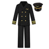 KIDIN Deluxe Pilot Costume for Boys Airline Captain Pilot Uniform for Kids Career Day Pilot Party Halloween Birthday Gifts, 10-1