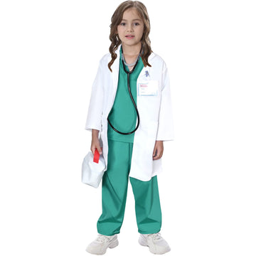 Toylink Kids Doctor Costume Pretend Play Kit With Lab Coat Carrying Bag Accessories Halloween Doctor Dress Up For Boys Girls