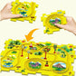 Powertrc Puzzle Track Car Playset, 25 Pcs Puzzle Racer Kids Car Track Set, Toys For Boys 3-5, Floor Puzzle Adventure Track Set, Car Set For Boys 3-5 Toddler Toy Gift (Safari Theme)