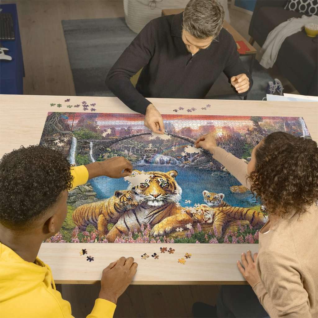 Ravensburger 3000 Piece Jigsaw Puzzle - Tigers in Paradise - 48 x 32 in. - Multicolor Cardboard - Model 16719